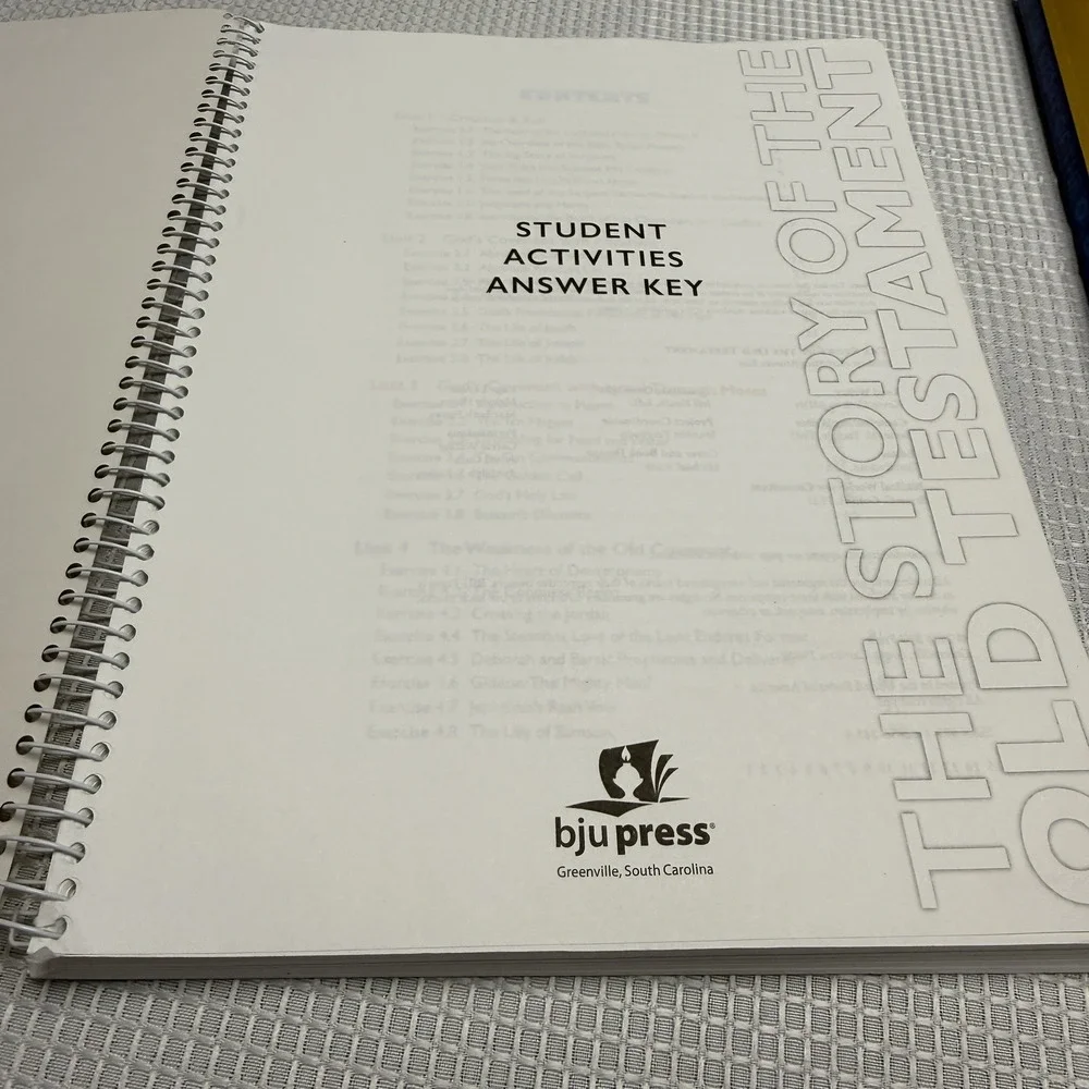 BJU Press The Story of the Old Testament 2 Student Text Books & Activities Key